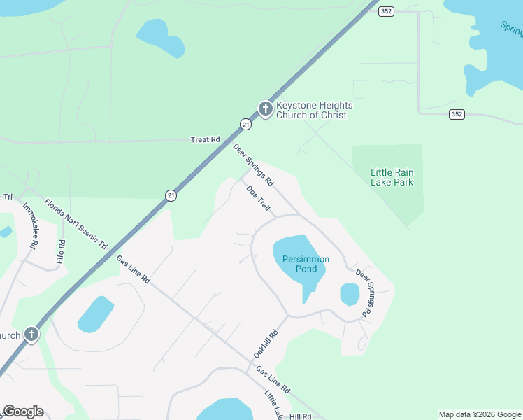 map of restaurants, bars, coffee shops, grocery stores, and more near 6770 Doe Trail in Keystone Heights