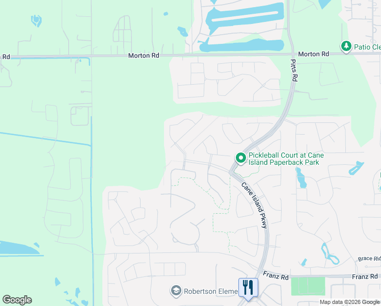 map of restaurants, bars, coffee shops, grocery stores, and more near 7246 Switchgrass Lane in Katy