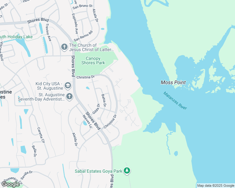 map of restaurants, bars, coffee shops, grocery stores, and more near 26 Alcira Court in St. Augustine