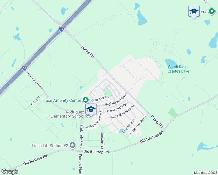 map of restaurants, bars, coffee shops, grocery stores, and more near 129 Switchgrass Street in San Marcos