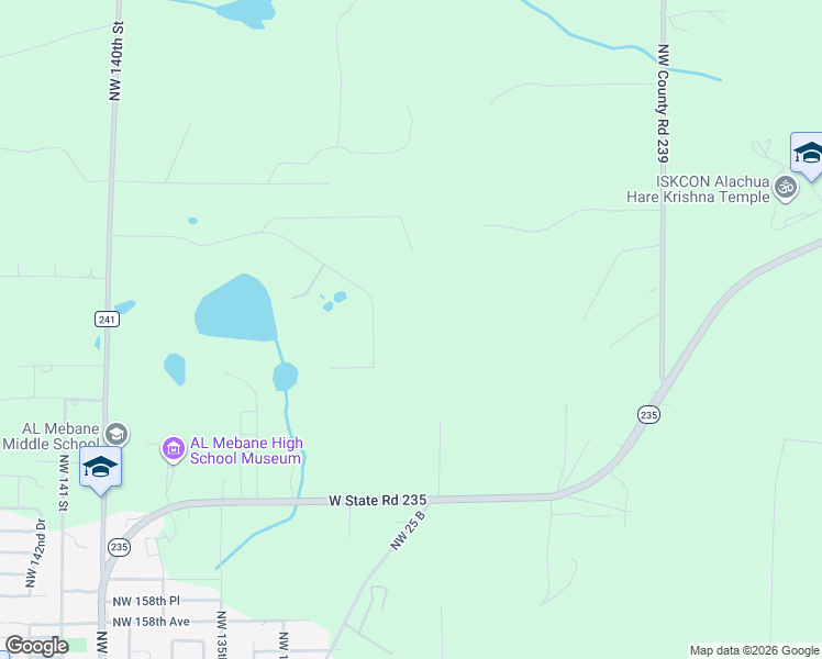 map of restaurants, bars, coffee shops, grocery stores, and more near 16821 Northwest 129th Terrace in Alachua
