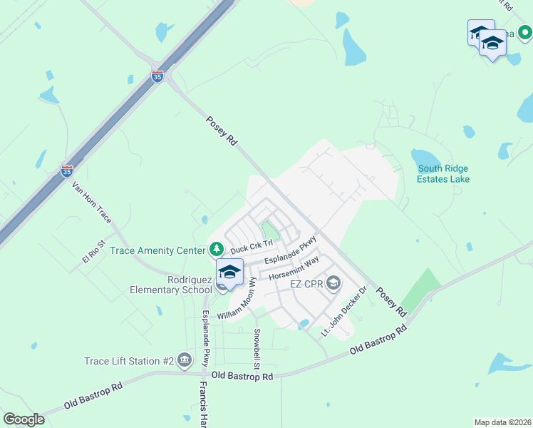 map of restaurants, bars, coffee shops, grocery stores, and more near 129 Switchgrass Street in San Marcos