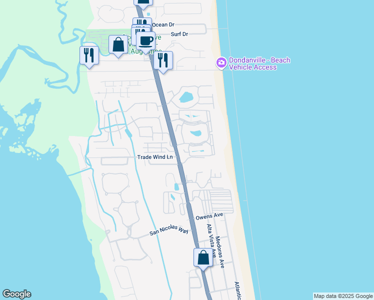 map of restaurants, bars, coffee shops, grocery stores, and more near 100 Village Las Palmas Circle in St. Augustine