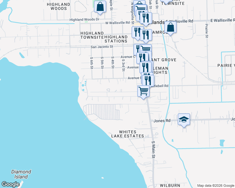 map of restaurants, bars, coffee shops, grocery stores, and more near 310 Vann Road in Highlands