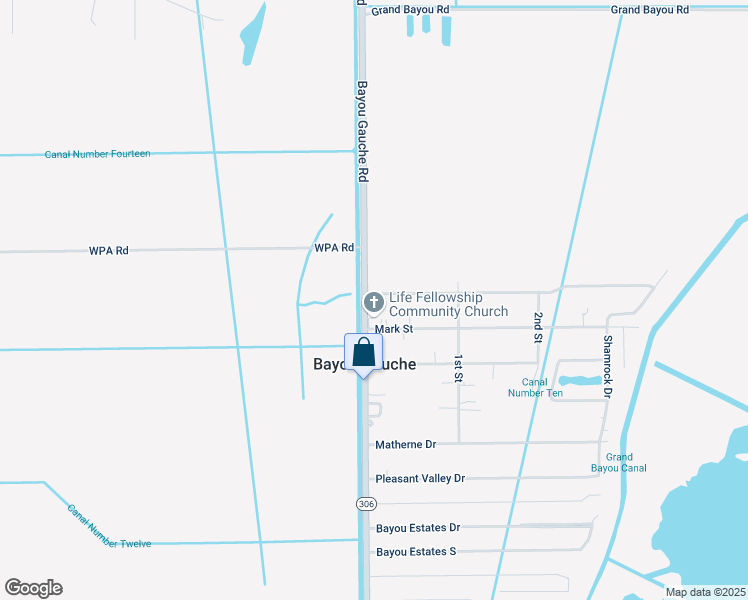 map of restaurants, bars, coffee shops, grocery stores, and more near 103 Luke Drive in Des Allemands