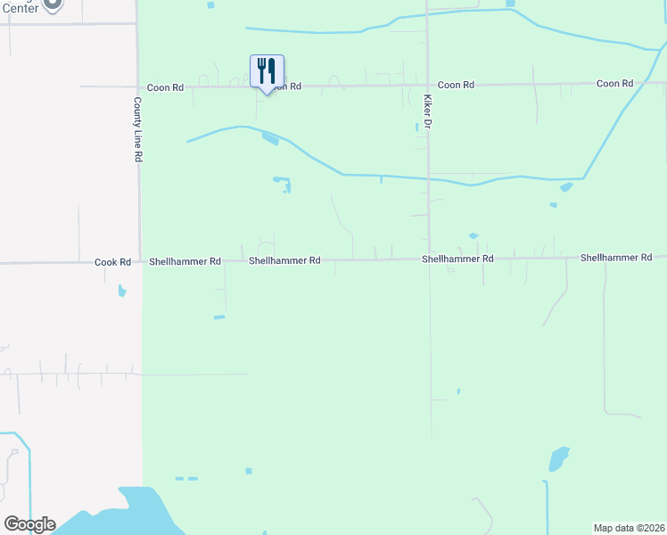 map of restaurants, bars, coffee shops, grocery stores, and more near 14493 Shellhammer Road in Winnie