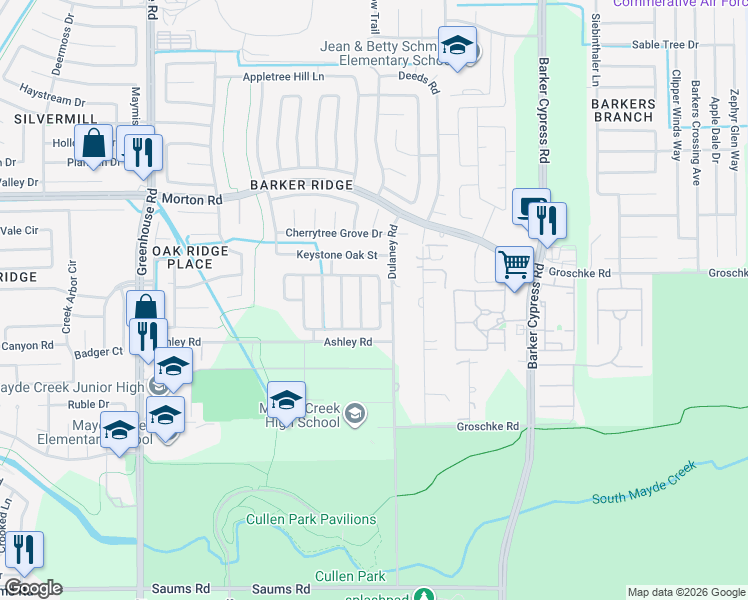 map of restaurants, bars, coffee shops, grocery stores, and more near 2931 Intrepid Elm Street in Houston