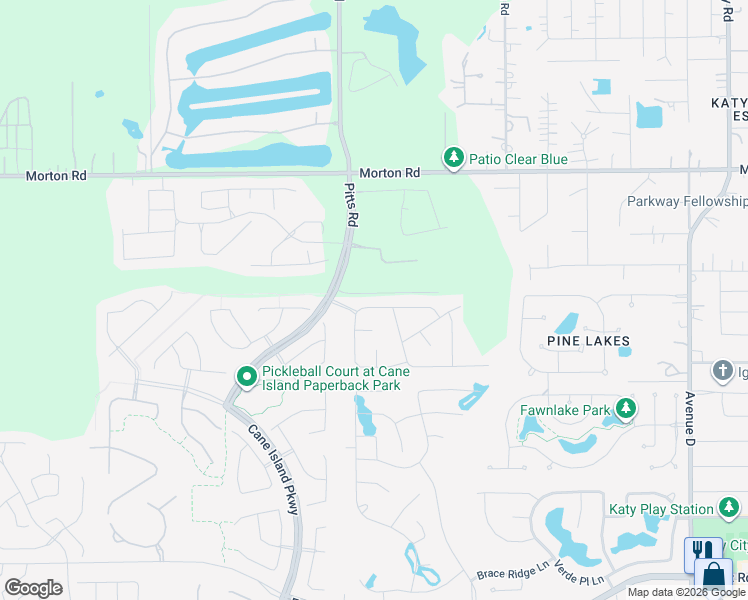 map of restaurants, bars, coffee shops, grocery stores, and more near 6706 Waxbill Road in Katy