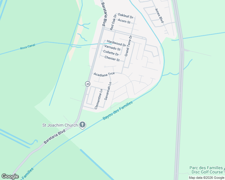 map of restaurants, bars, coffee shops, grocery stores, and more near 5149 Savannah Lane in Marrero