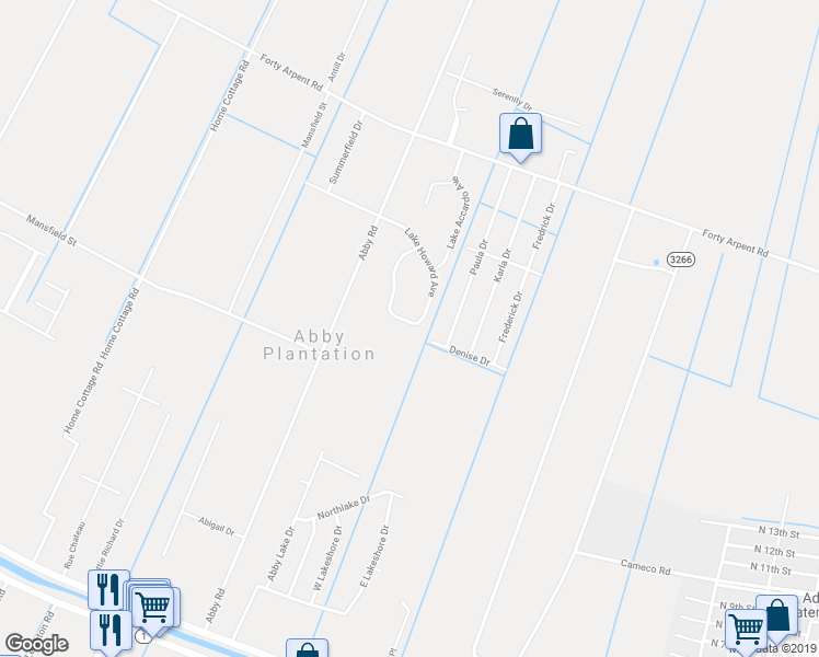 map of restaurants, bars, coffee shops, grocery stores, and more near 136 Lake Olivia Drive in Thibodaux