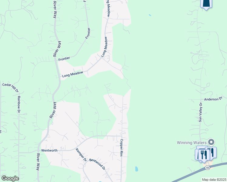 map of restaurants, bars, coffee shops, grocery stores, and more near 226 Champions Ridge in Spring Branch