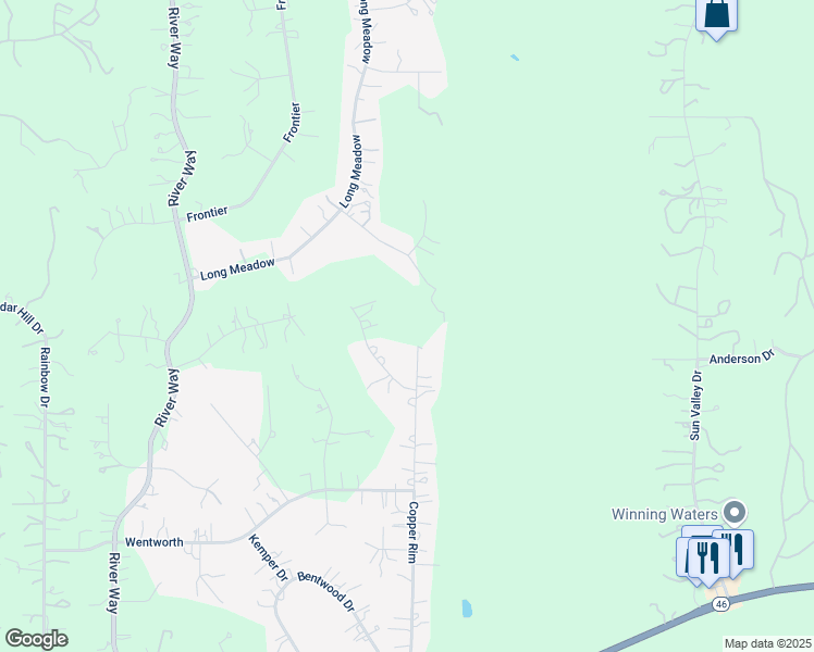 map of restaurants, bars, coffee shops, grocery stores, and more near 226 Champions Ridge in Spring Branch