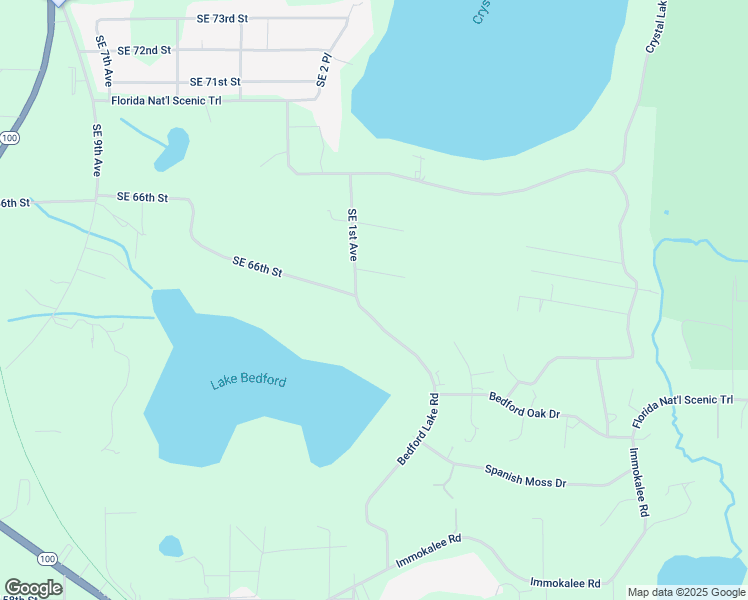 map of restaurants, bars, coffee shops, grocery stores, and more near 6757 Bedford Lake Road in Keystone Heights