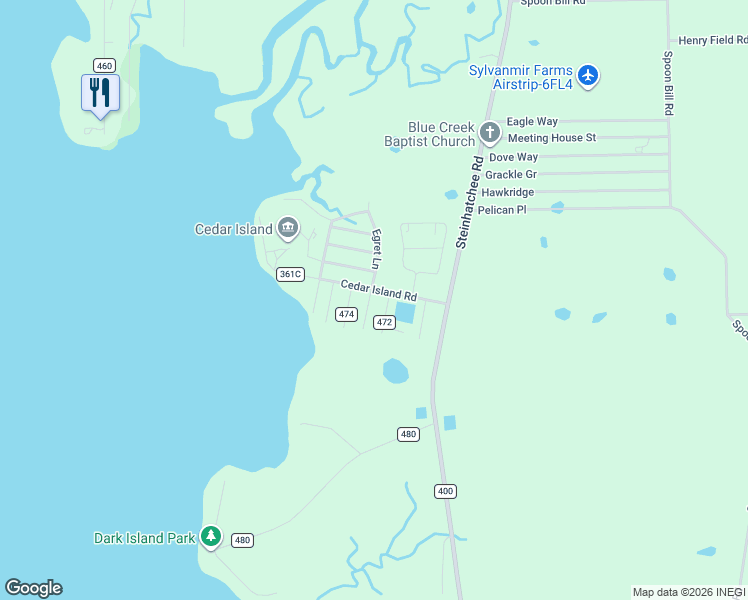 map of restaurants, bars, coffee shops, grocery stores, and more near 21474 Heron Road in Perry