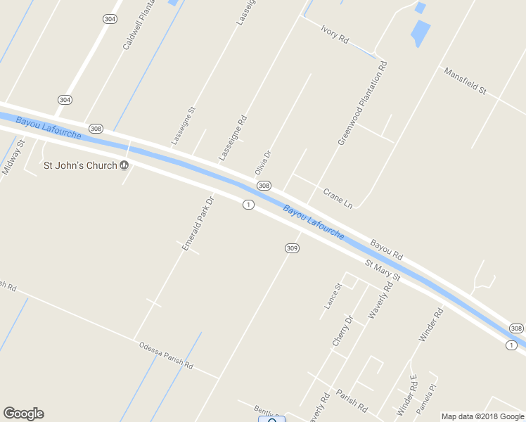 map of restaurants, bars, coffee shops, grocery stores, and more near 2022 Saint Mary Street in Thibodaux