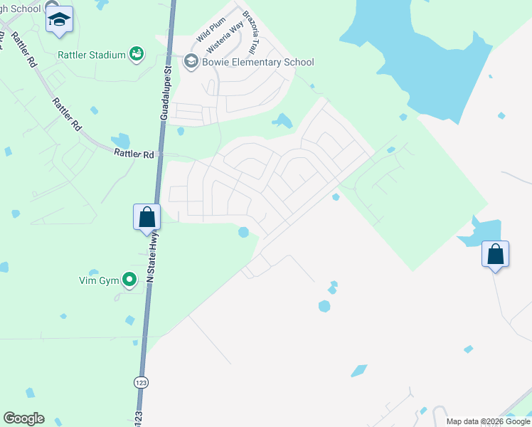 map of restaurants, bars, coffee shops, grocery stores, and more near 124 Ambros Cove in San Marcos