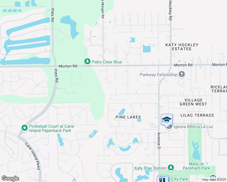 map of restaurants, bars, coffee shops, grocery stores, and more near 2814 East Elm Circle in Katy