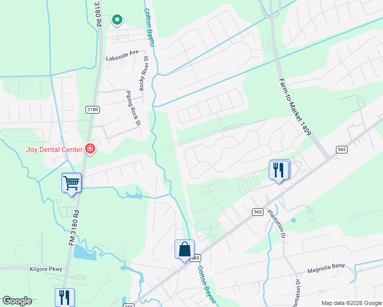 map of restaurants, bars, coffee shops, grocery stores, and more near 5527 Snapping Turtle Road in Mont Belvieu