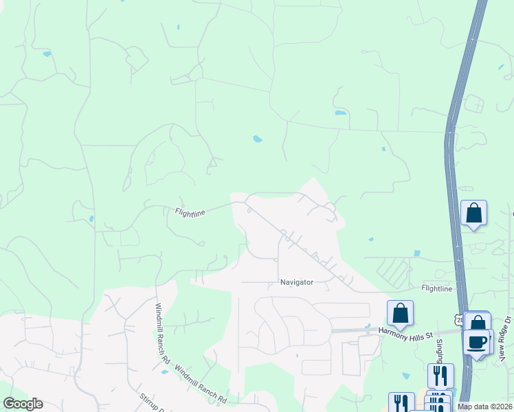 map of restaurants, bars, coffee shops, grocery stores, and more near 1014 Flightline in Spring Branch