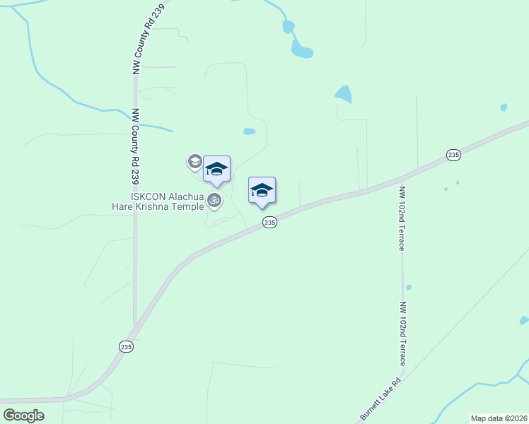 map of restaurants, bars, coffee shops, grocery stores, and more near 11100 West State Road 235 in Alachua