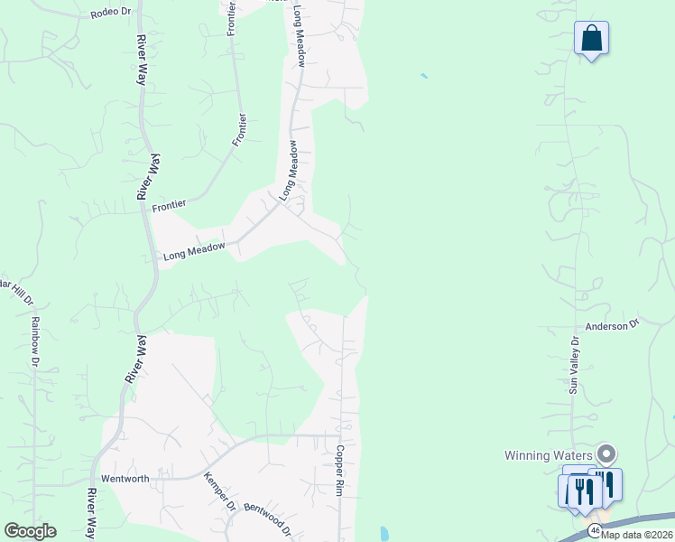 map of restaurants, bars, coffee shops, grocery stores, and more near 250 Misty Brook in Spring Branch