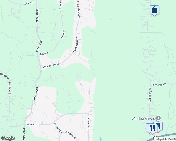 map of restaurants, bars, coffee shops, grocery stores, and more near 250 Misty Brook in Spring Branch