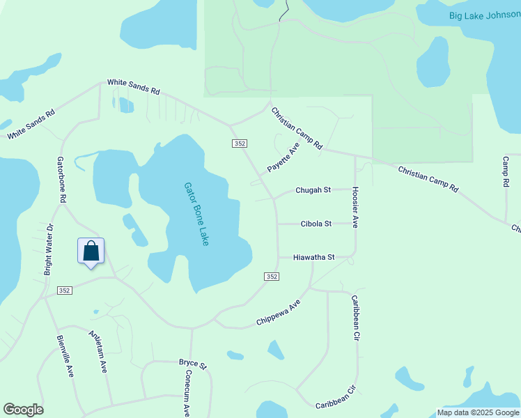 map of restaurants, bars, coffee shops, grocery stores, and more near 5305 County Road 352 in Keystone Heights