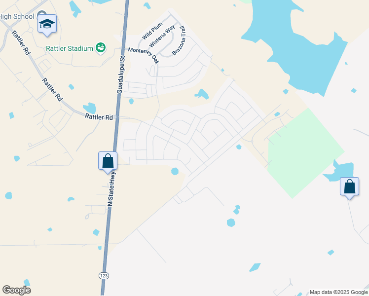 map of restaurants, bars, coffee shops, grocery stores, and more near 108 Falco Lane in San Marcos