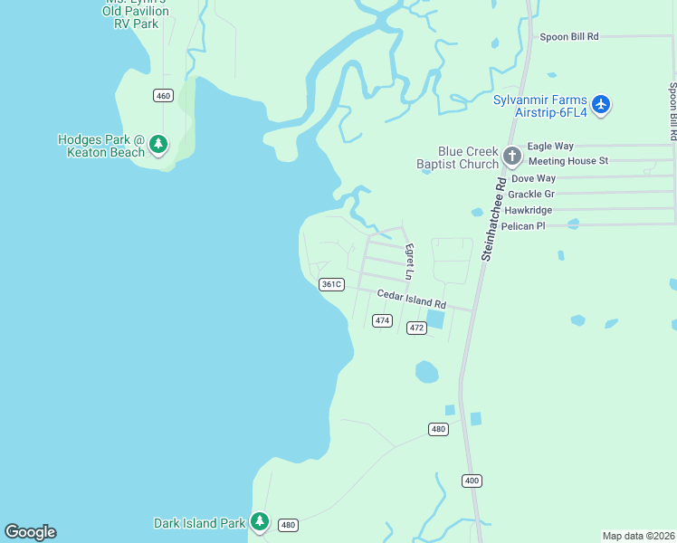 map of restaurants, bars, coffee shops, grocery stores, and more near 156 Cedar Island Road in Perry