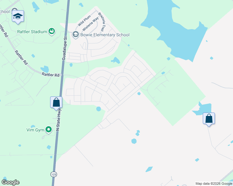 map of restaurants, bars, coffee shops, grocery stores, and more near 124 Ambros Cove in San Marcos