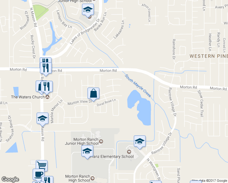 map of restaurants, bars, coffee shops, grocery stores, and more near 21331 Slate Crossing Lane in Katy