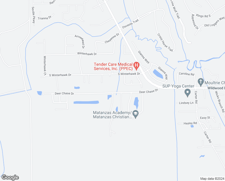 map of restaurants, bars, coffee shops, grocery stores, and more near 952 Deer Chase Drive in Saint Augustine