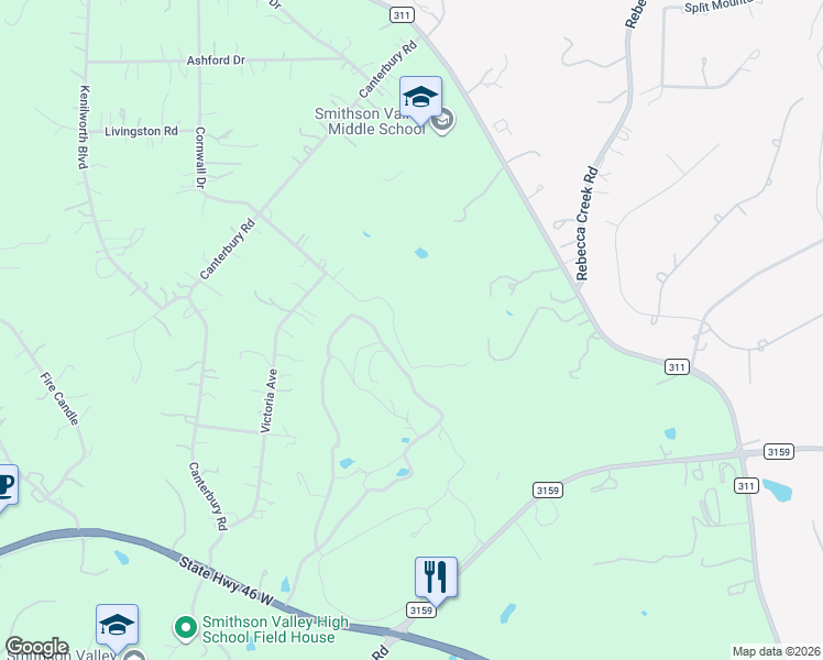 map of restaurants, bars, coffee shops, grocery stores, and more near 2080 Cornwall Drive in Spring Branch