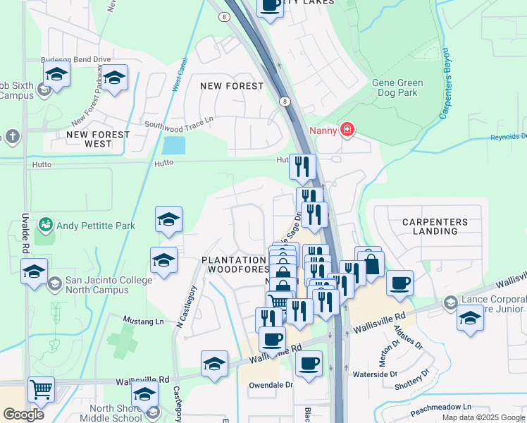 map of restaurants, bars, coffee shops, grocery stores, and more near 706 Tuely Court in Houston