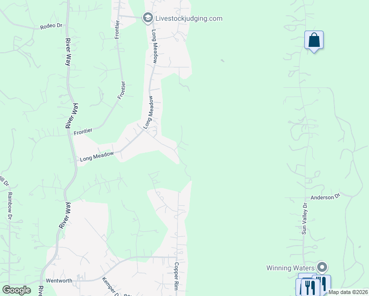 map of restaurants, bars, coffee shops, grocery stores, and more near 112 Los Colinas in Spring Branch