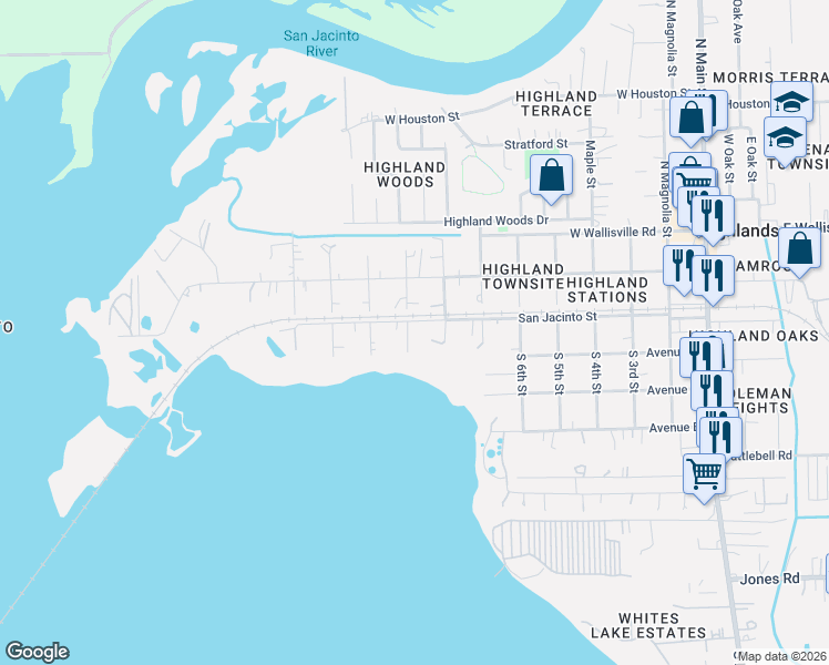 map of restaurants, bars, coffee shops, grocery stores, and more near 815 San Jacinto St in Highlands