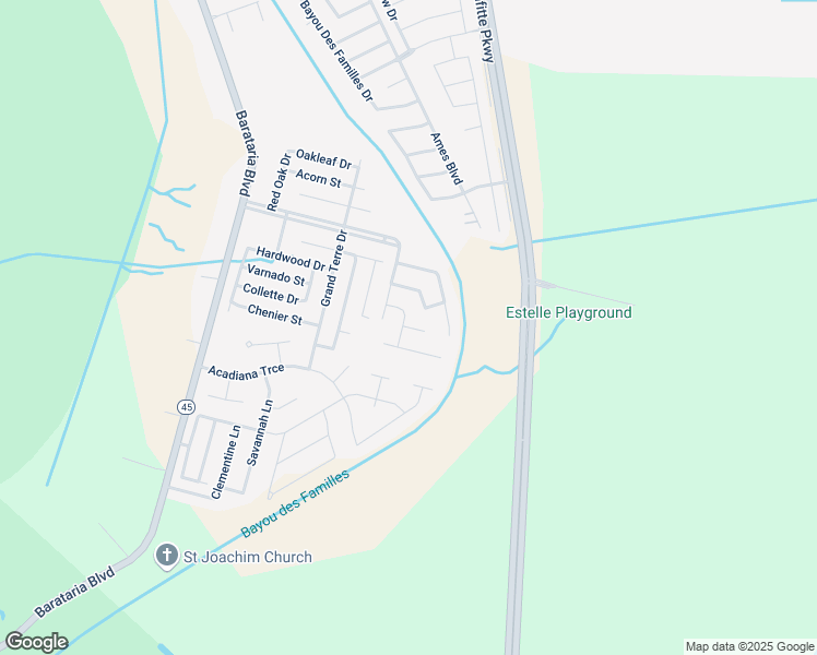 map of restaurants, bars, coffee shops, grocery stores, and more near 2572 Blue Bird Circle in Marrero
