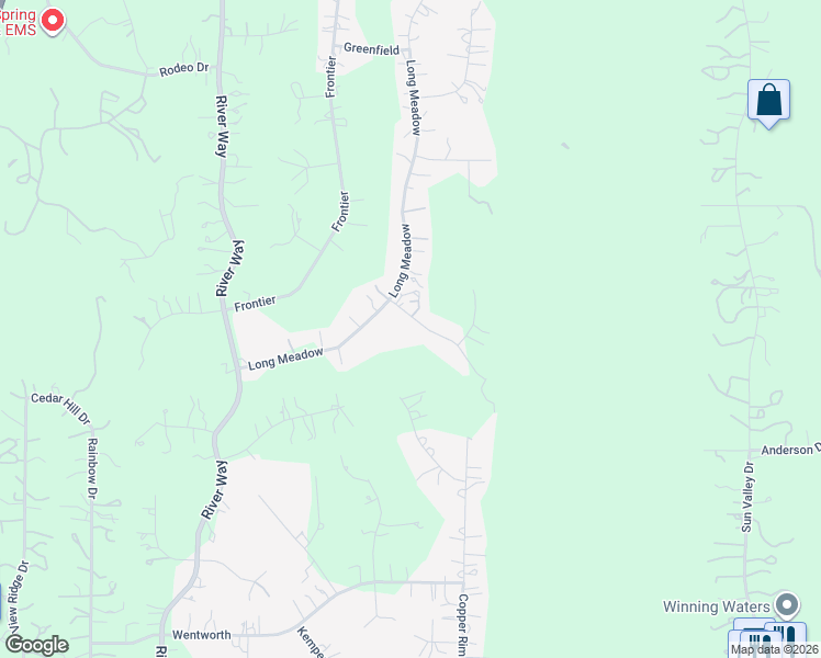 map of restaurants, bars, coffee shops, grocery stores, and more near 122 Misty Brook in Spring Branch