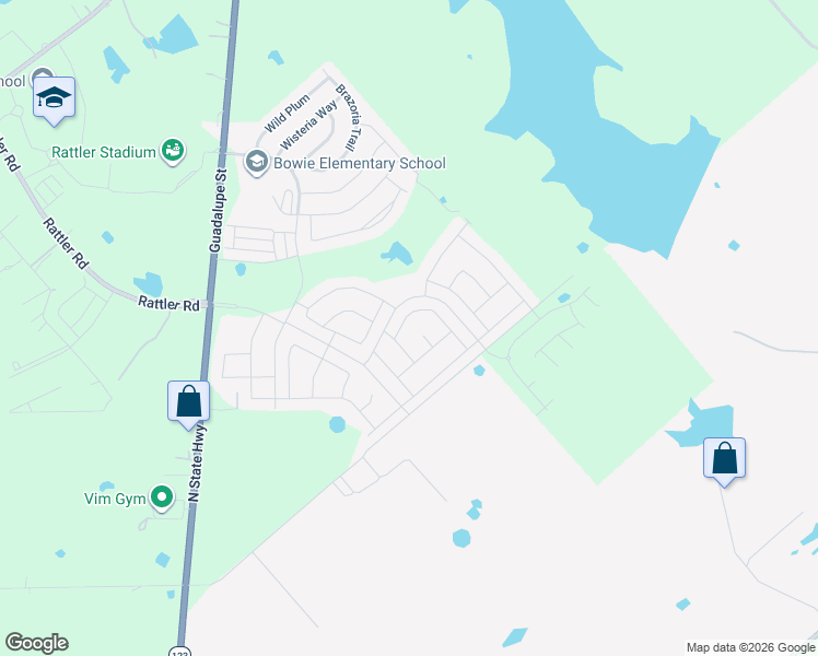 map of restaurants, bars, coffee shops, grocery stores, and more near 4501 North State Highway 123 in San Marcos