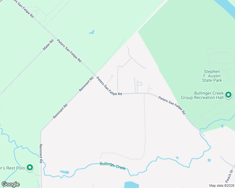 map of restaurants, bars, coffee shops, grocery stores, and more near 7333 Peters San Felipe Road in Sealy