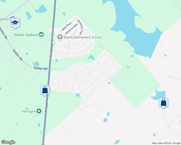 map of restaurants, bars, coffee shops, grocery stores, and more near 4501 Texas 123 in San Marcos