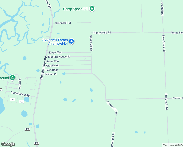map of restaurants, bars, coffee shops, grocery stores, and more near Spoon Bill Road in Taylor County