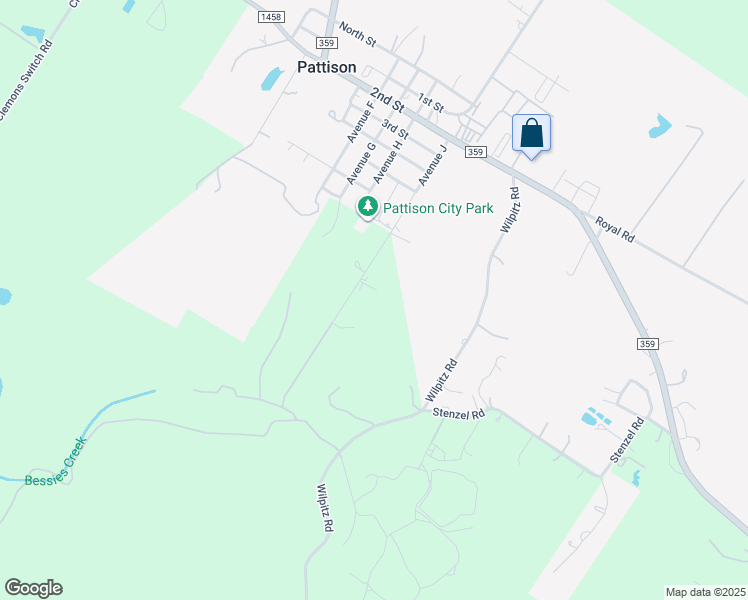 map of restaurants, bars, coffee shops, grocery stores, and more near 3306 Avenue J in Pattison