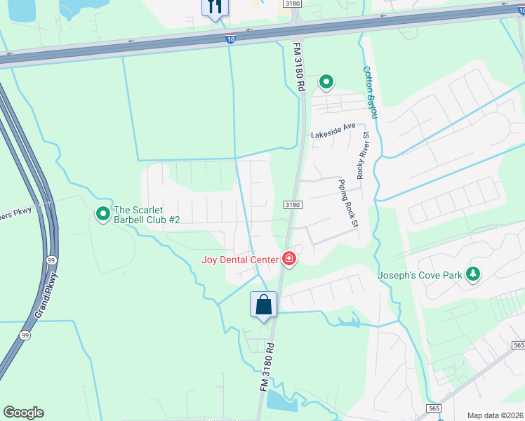 map of restaurants, bars, coffee shops, grocery stores, and more near 8327 Montego Bay Drive in Baytown