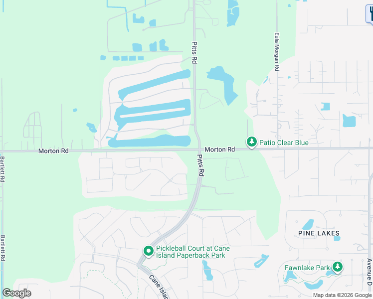 map of restaurants, bars, coffee shops, grocery stores, and more near Morton Road in Katy