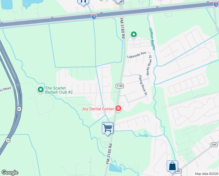 map of restaurants, bars, coffee shops, grocery stores, and more near 4834 Emerald Bay Circle in Baytown