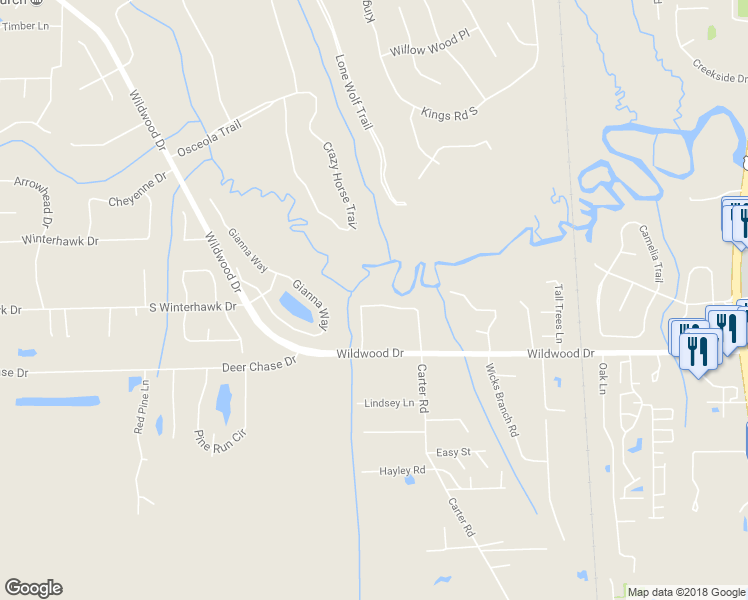 map of restaurants, bars, coffee shops, grocery stores, and more near 4172 Caroline Road in Saint Augustine