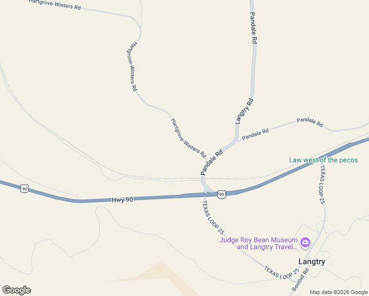 map of restaurants, bars, coffee shops, grocery stores, and more near 123 Hardgrove Winters Road in Langtry