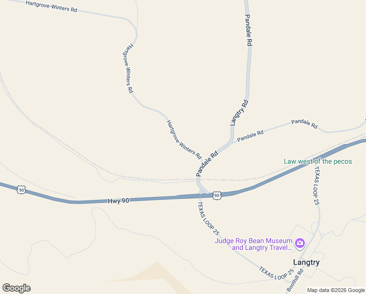 map of restaurants, bars, coffee shops, grocery stores, and more near 123 Hardgrove Winters Road in Langtry