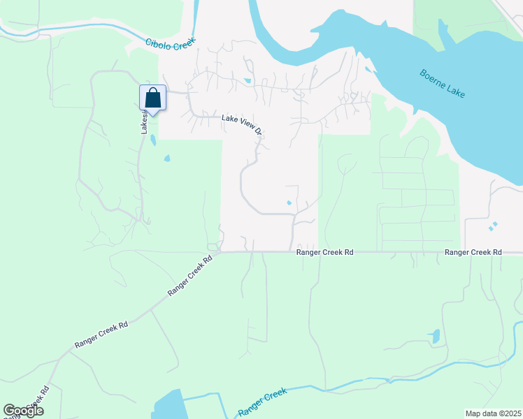 map of restaurants, bars, coffee shops, grocery stores, and more near 115 Lake View Drive in Boerne
